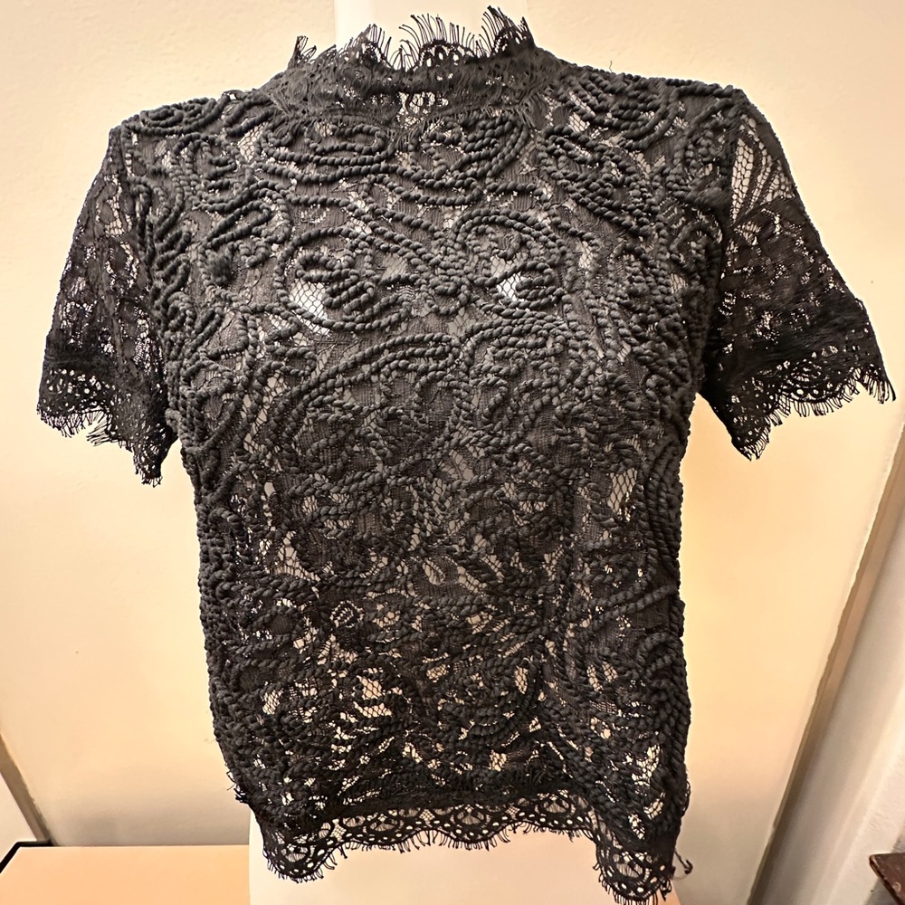 Zara Black Lace Women's Blouse